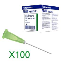 Aiguilles Agani - 21G - Vert - Longueur 25 mm - Bte 100 