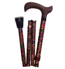 Canne Pliante - Poignée Derby - Motif Indira 