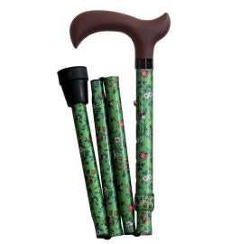 Canne Pliante - Poignée Derby - Motif Flore 