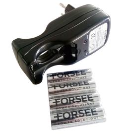 Set chargeur accus avec 4 piles 1.5V rechargeables