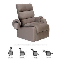 Fauteuil Releveur - 1 moteur - Cocoon Génération 1 - Grège 