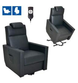 Fauteuil Releveur - 1 Moteur - Faro - Simili-cuir - Noir 