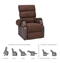 Fauteuil Releveur - 2 moteurs - Cocoon Génération 1 - Marron 