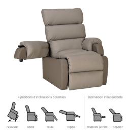 Fauteuil Releveur - 2 moteurs - Cocoon Génération 1 - Taupe 