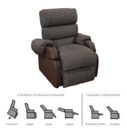 Fauteuil Releveur - 2 moteurs - Cocoon Génération 1 - Marron Chiné 