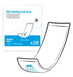 ID Rectangular Pad Traversable - Maxi Plus - 15 x 60 CM - 4 paquets de 28 - ONTEX