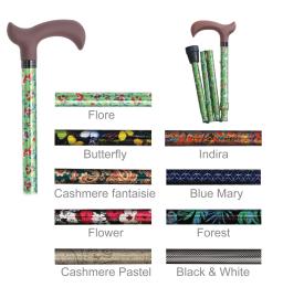 Lot de 10 cannes de marche Fashion - 6 fixes et 4 pliantes 