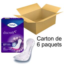 TENA Discreet - Maxi Night - x12 - Carton de 6 paquets