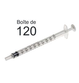 Seringue graduée 3 pièces 1ml - Sans Aiguille - Bte de 120 - BD