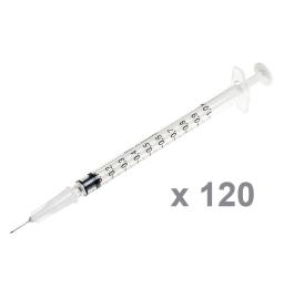 Seringue graduée 3 pièces 1ml - Avec Aiguille 25G - Bte de 120 - BD