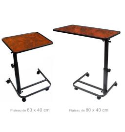 Table de Lit - Hauteur Réglable - Plateau Inclinable - Ronce De Noyer  