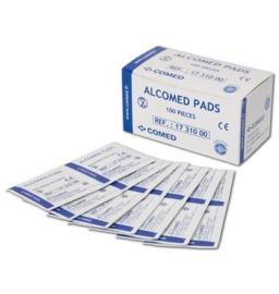 Tampon Alcool 70° - 6,5 x 3 cm - Boite de 100 - Alcomed Pads
