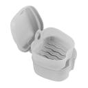 Boîte à dentier avec égouttoir - Blanc 