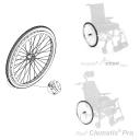 Roue arrière complète - Bandage Noir - Fauteuil Roulant - 24"x1"3/8 