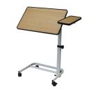 Table de Lit - Hauteur Réglable - Plateau Inclinable - avec Tablette Latérale Fixe - Hêtre  