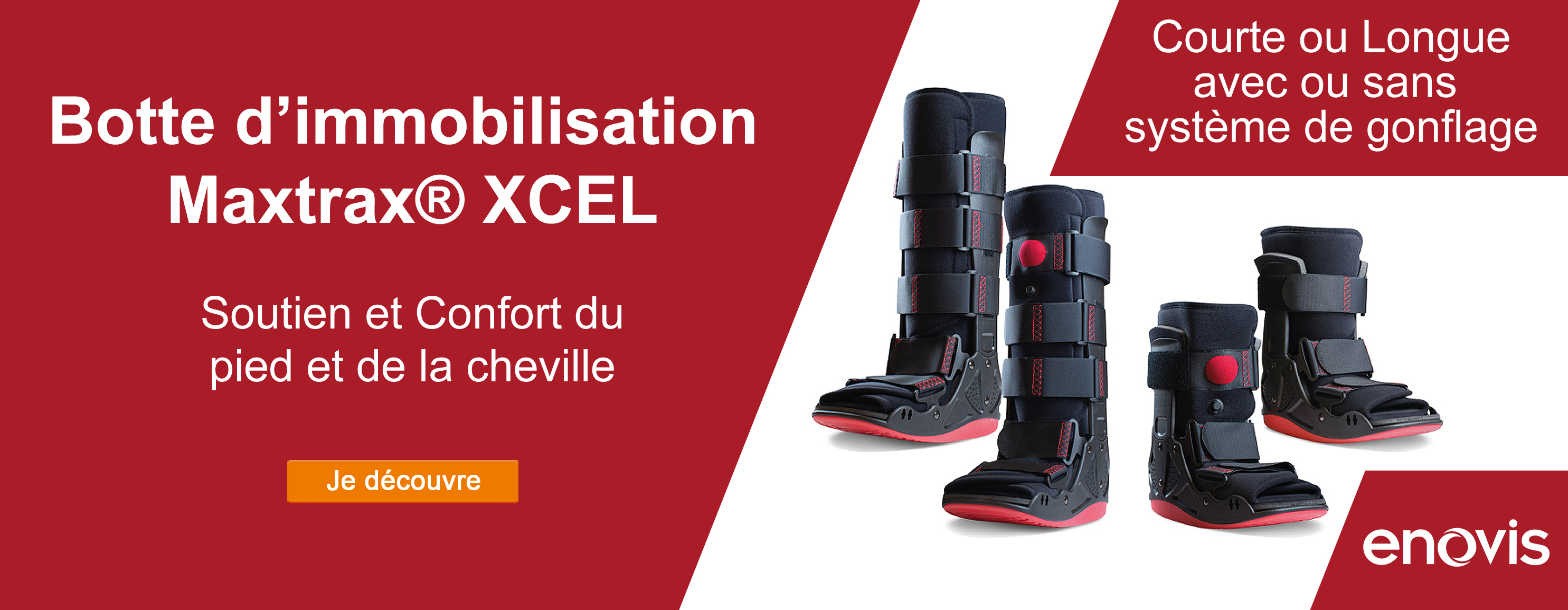 Nouvelle gamme de bottes d'immobilisation du pied et de la cheville MAXTRAX XCEL des laboratoires ENOVIS