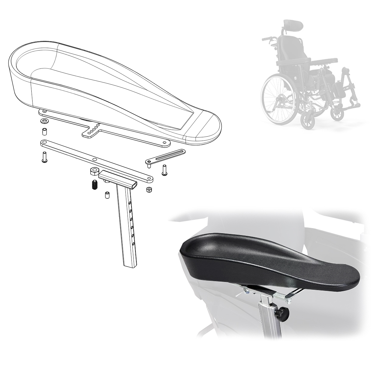 Manchette gouttière - Hémiplégie - Droit/Gauche - Fauteuil Roulant Confort Inovys - Unité 