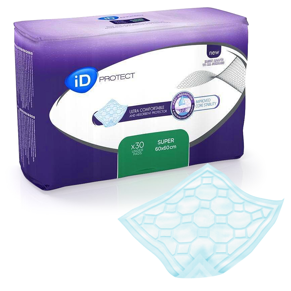 Alèses iD Protect - Super - 60 x 60 CM - 4 paquets de 30 - ONTEX