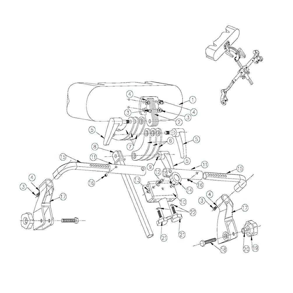 Appui-tête Multi-Positions Articulé pour Fauteuil Roulant Novo Light ou Alto Plus NV Confort 