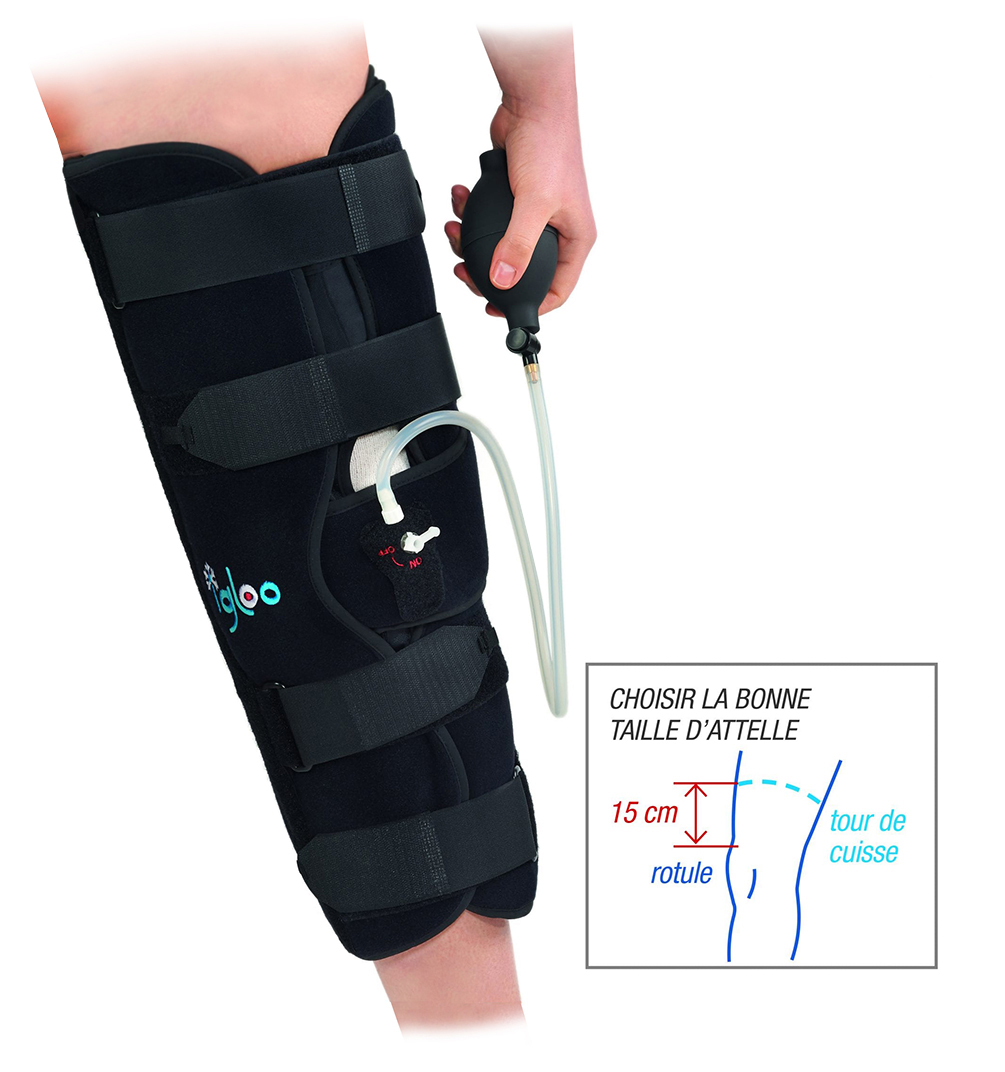 Attelle de Genou - Cryothérapie - Rigide - Taille Standard 