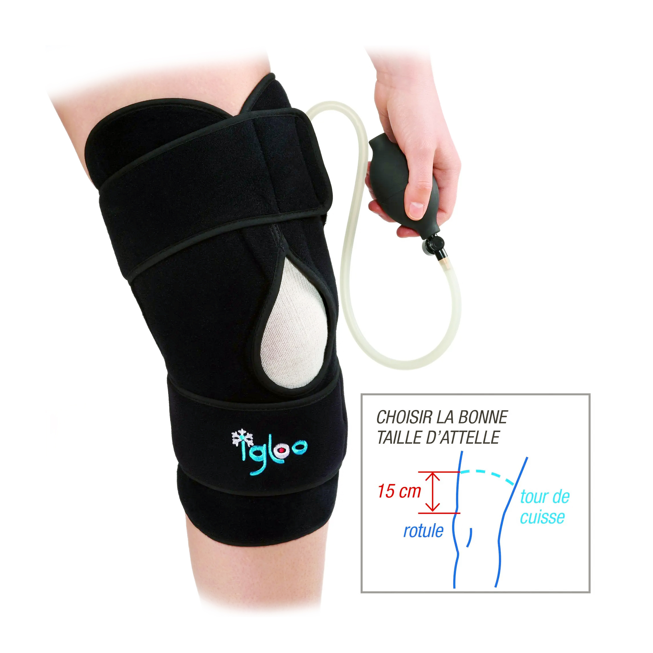 Attelle de Genou - Cryothérapie - Souple - Taille XL 