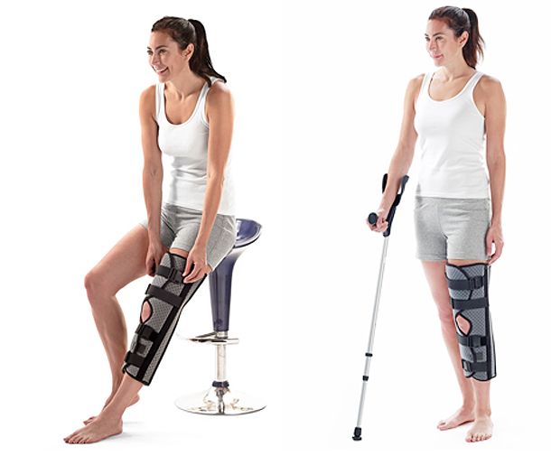 Genouillère d'immobilisation du genou attèle de jambe 3 volets ajustable  Taille 3
