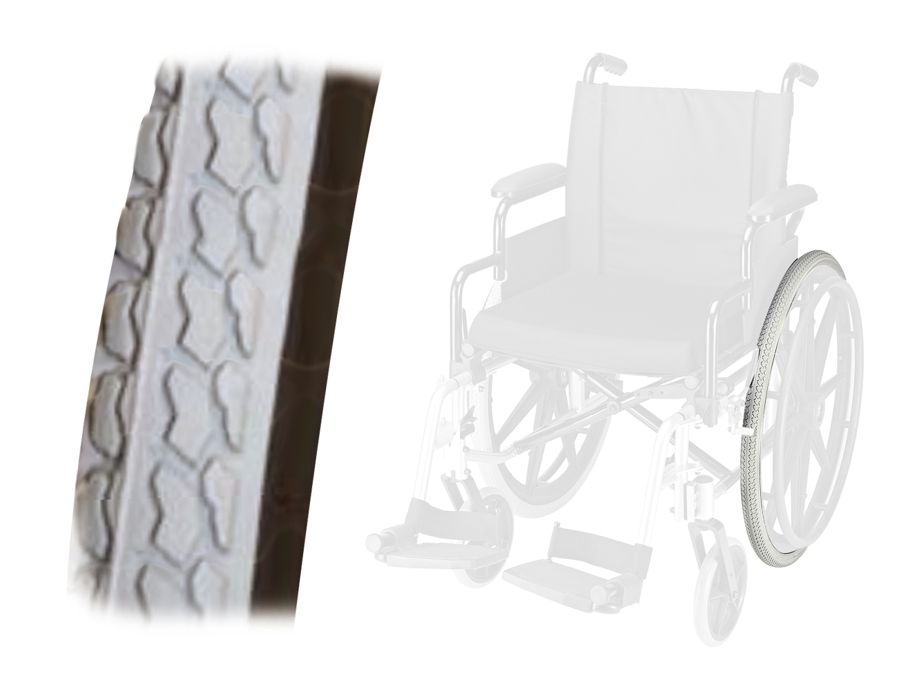 Pneu Arrière - 24'' x 1" Cranté Fin - Fauteuil Roulant Manuel 