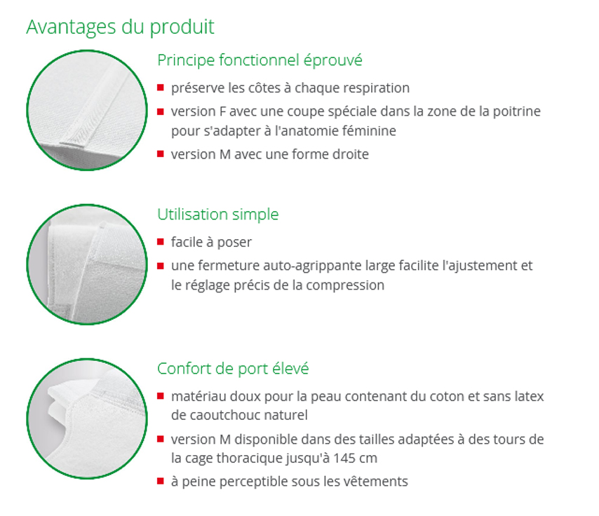 Bandage Thoracique - Hauteur 16cm - Thorax Classic Femme 