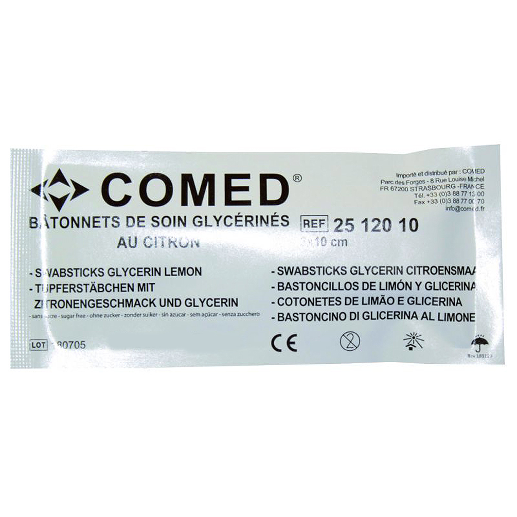 Bâtonnets de soin glycérinés - Citron - 15cm - Par 3 