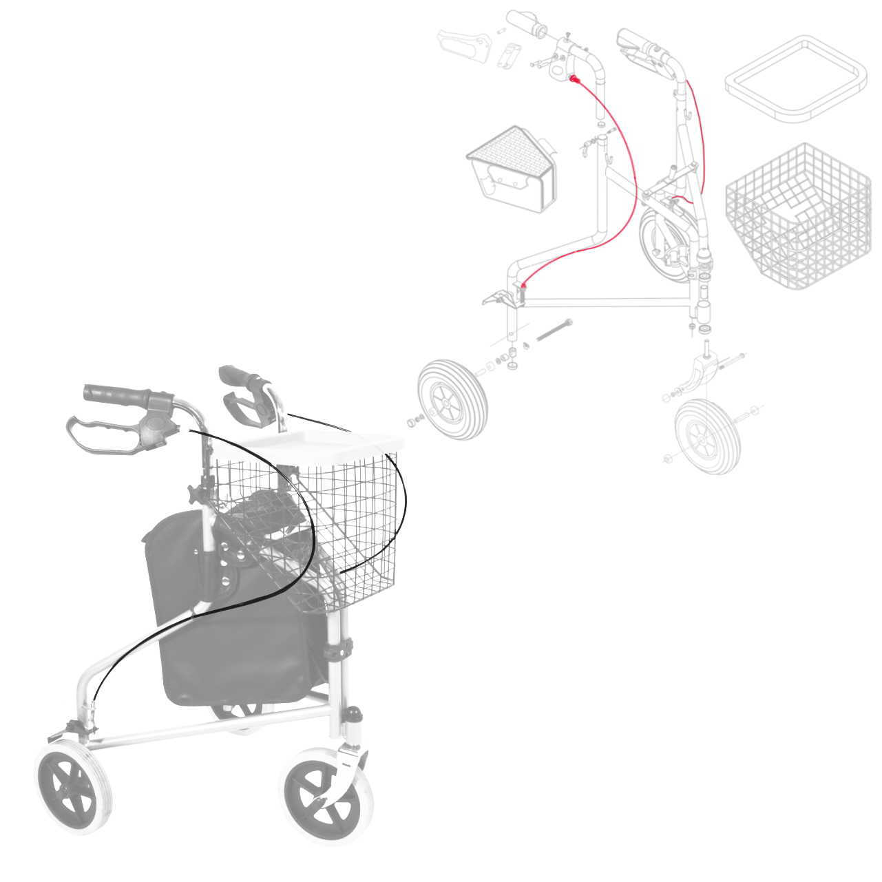Câble de frein - Rollator Madrid 