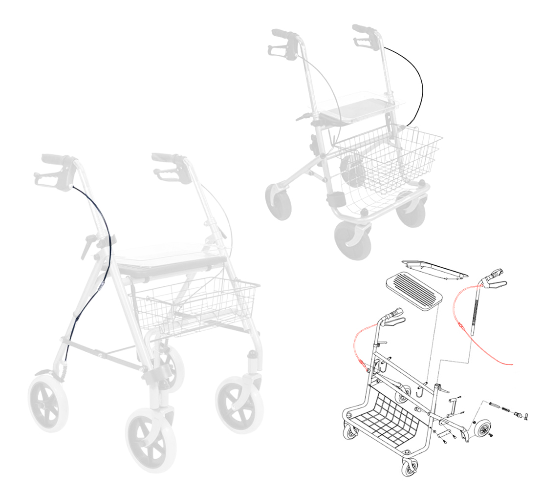 Câble de frein Rollator - Road - Cristallo - Boston - Milan 