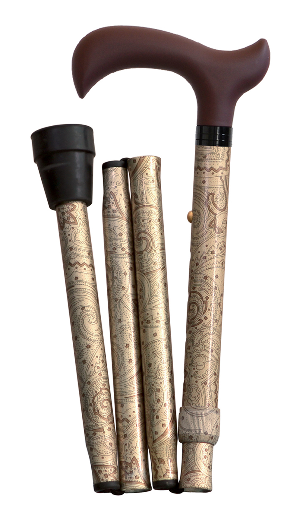 Canne Pliante - Poignée Derby - Motif Cashmere Pastel 