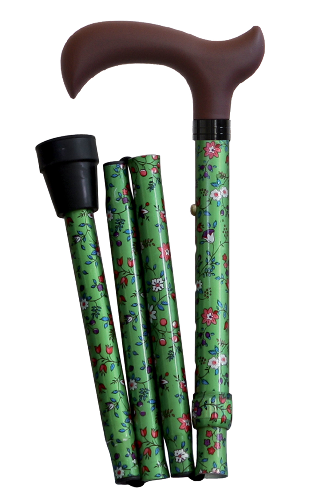 Canne Pliante - Poignée Derby - Motif Flore 