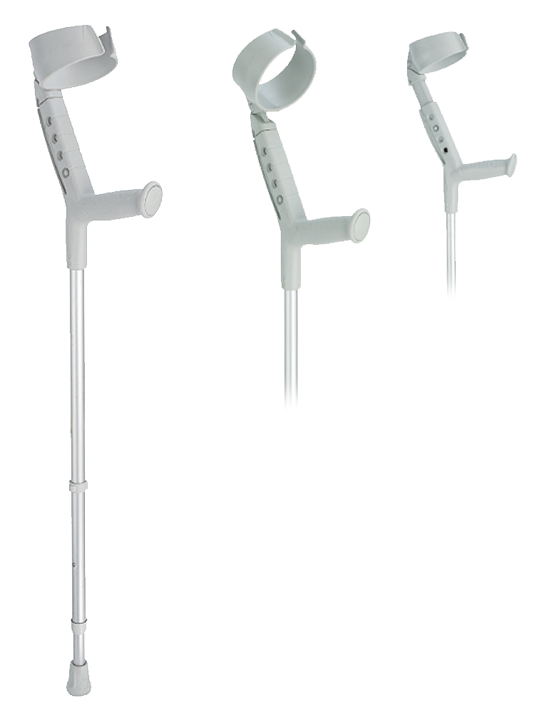 Canne Anglaise - Adulte - Appui Brachial Réglable et Croissant Articulé - Progress II 