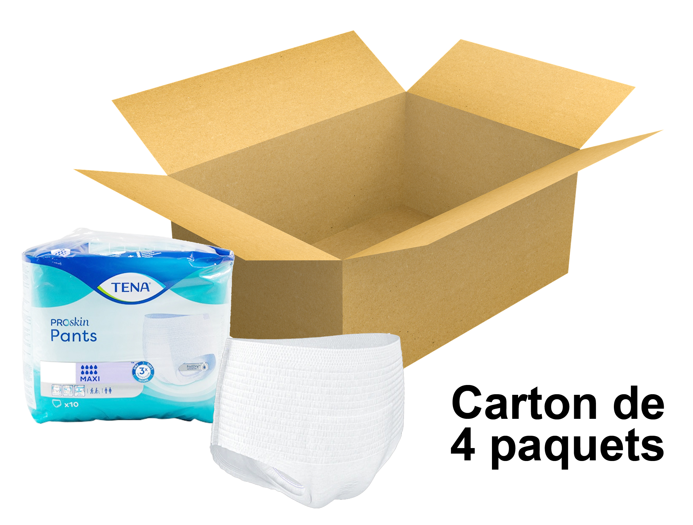TENA Pants Proskin - Maxi - Taille L - x10 - Carton de 4 paquets