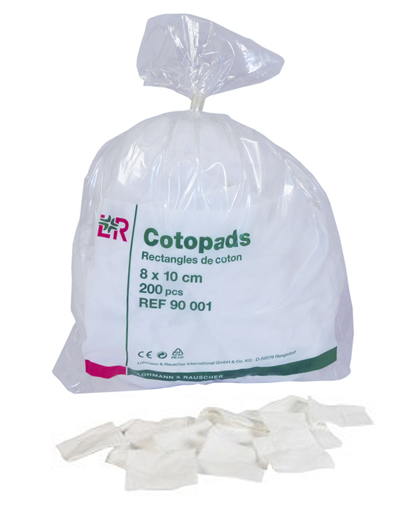 Cotopads rectangle Coton 8x10 cm - Sachet de 200