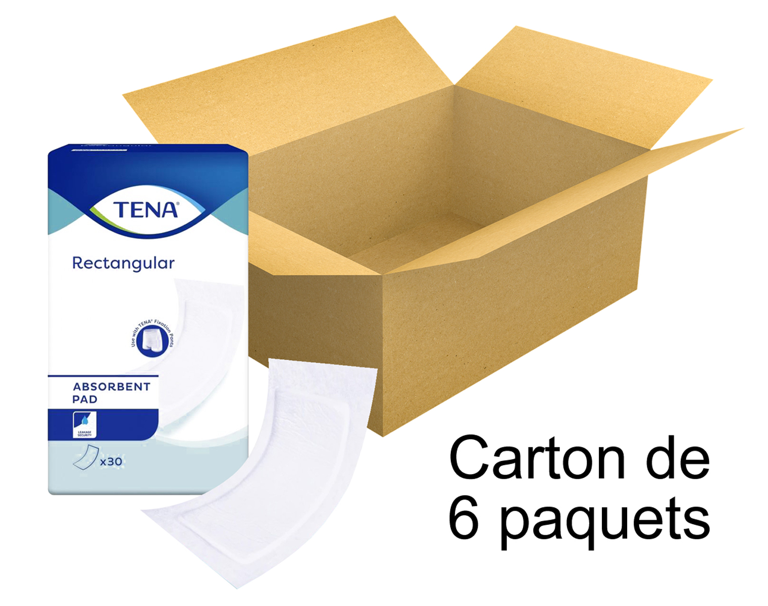TENA Couches Droites Traversables - Maxi - x30 - Carton de 6 paquets