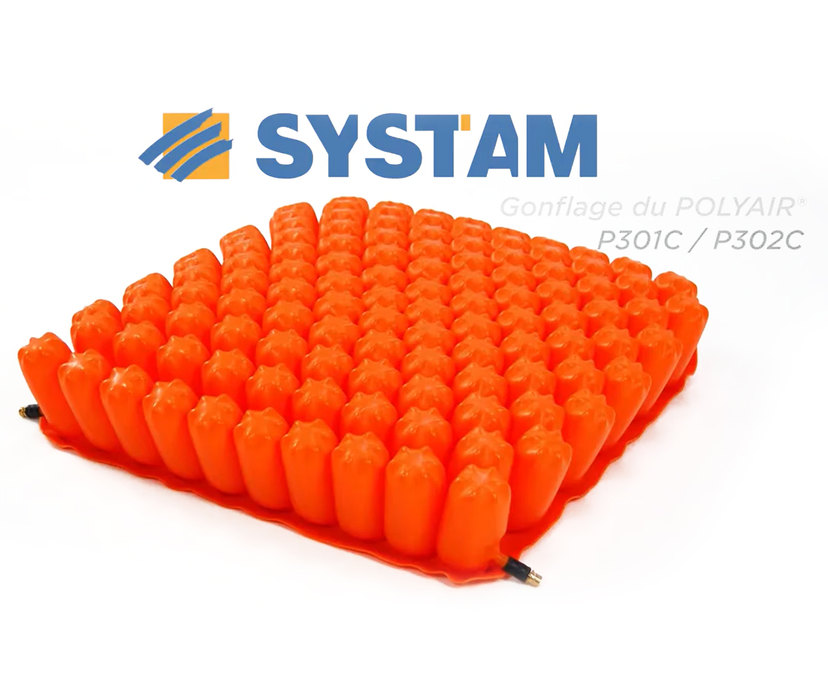 Coussin Anti-Escarres - à Cellules Pneumatiques - Double compartiment - Polyair 60 