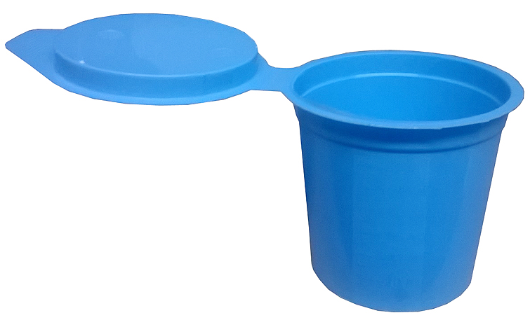 Crachoirs jetables bleus avec couvercle - 130ml - à l'Unité 