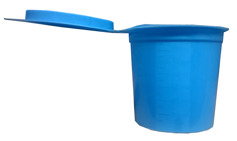 Crachoirs jetables bleus avec couvercle - 130ml - à l'Unité 