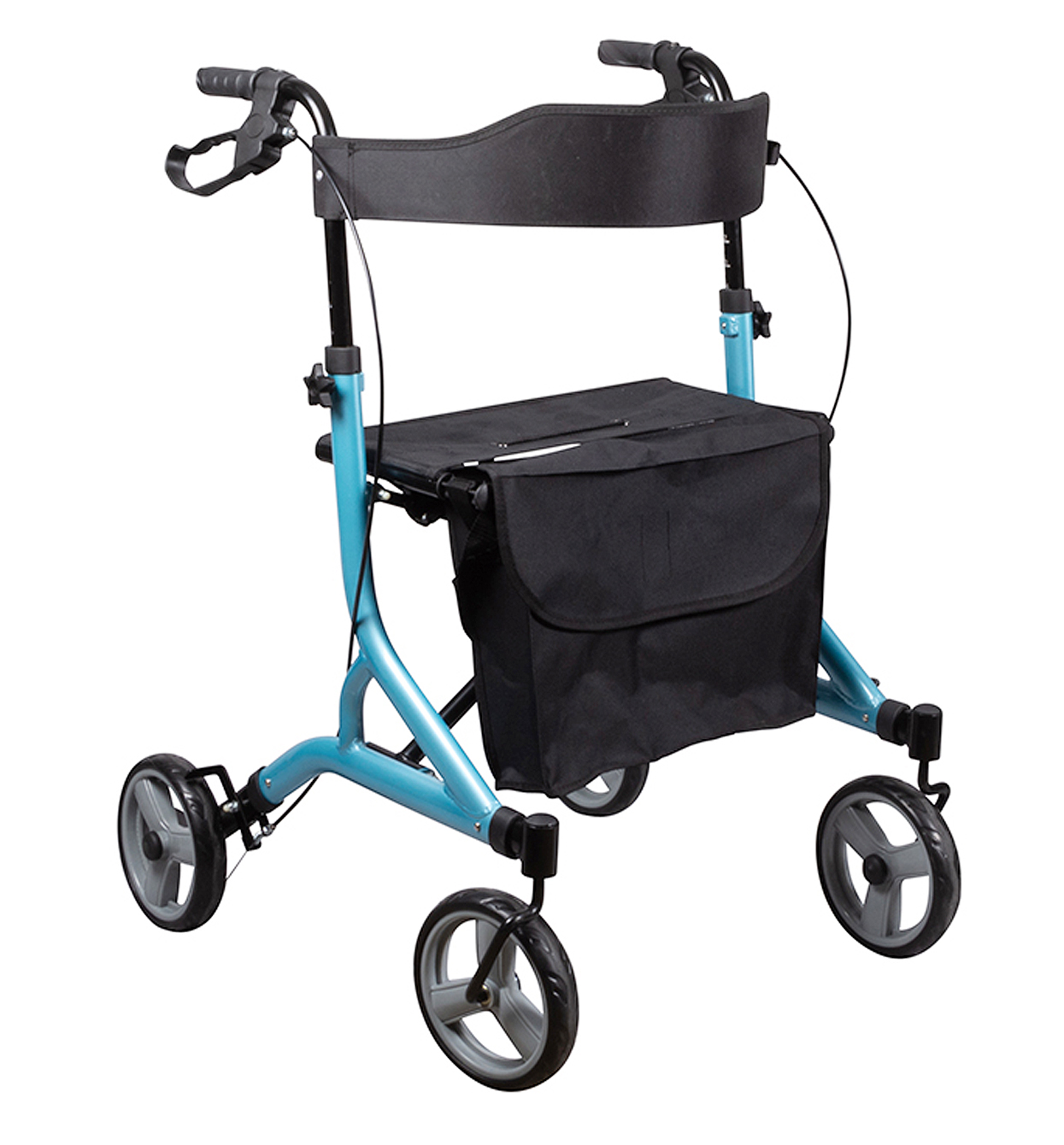 Rollator 4 Roues - Pliant et Leger - UltraLight Bleu ciel 