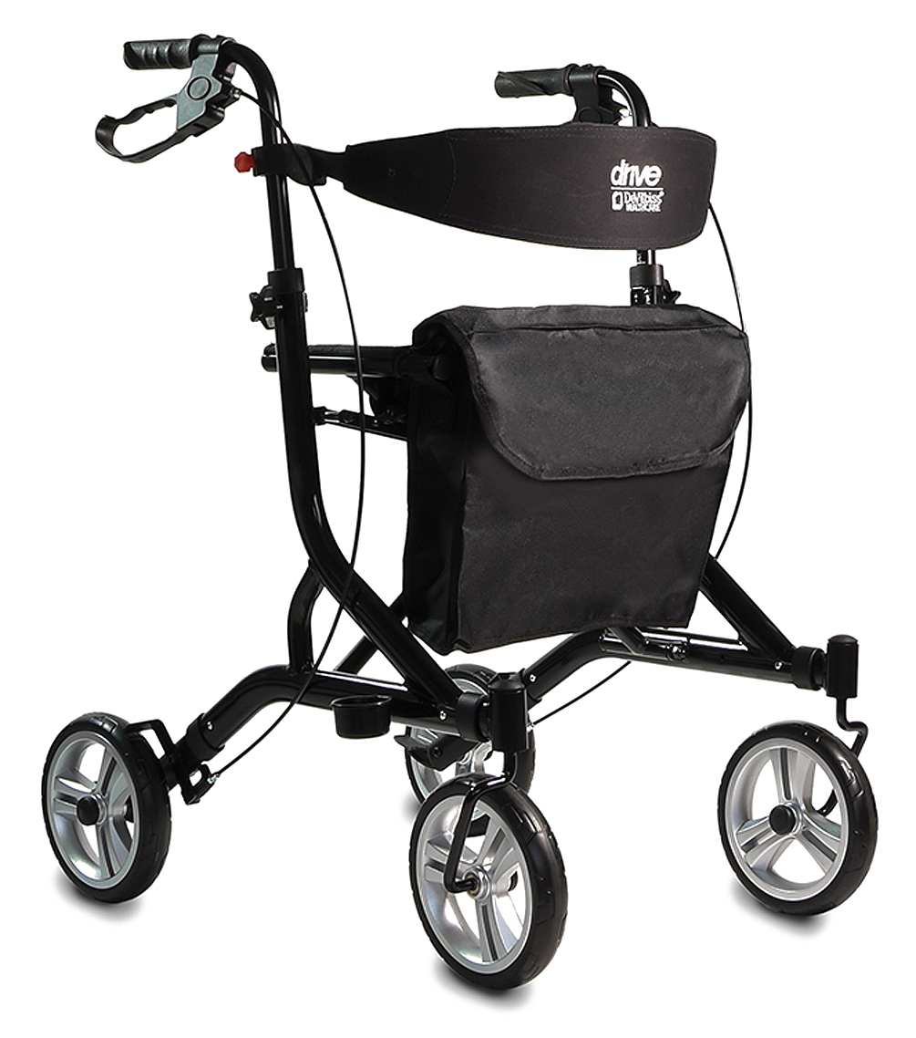 Rollator 4 Roues - Pliant et Leger - UltraLight Noir 