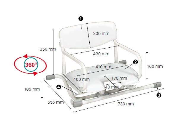 Siège de Bain Pivotant - Dakara - DUPONT by DRIVE - Sièges & Planches de  Bain - Univers Santé