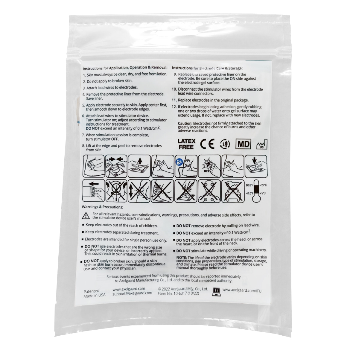 Electrodes Pals Clinical - Hypoallergéniques - Carrée - 50x50 mm - Sachet de 4 