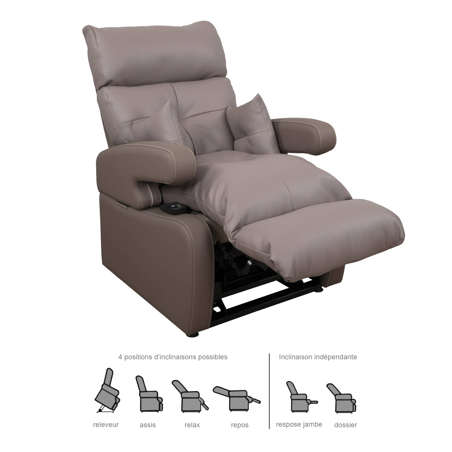 Fauteuil Releveur - 2 moteurs - Cocoon Génération 2 - Taupe 