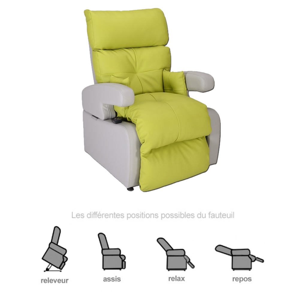 Fauteuil Releveur - 1 moteur - Cocoon Génération 2 - Pistache 