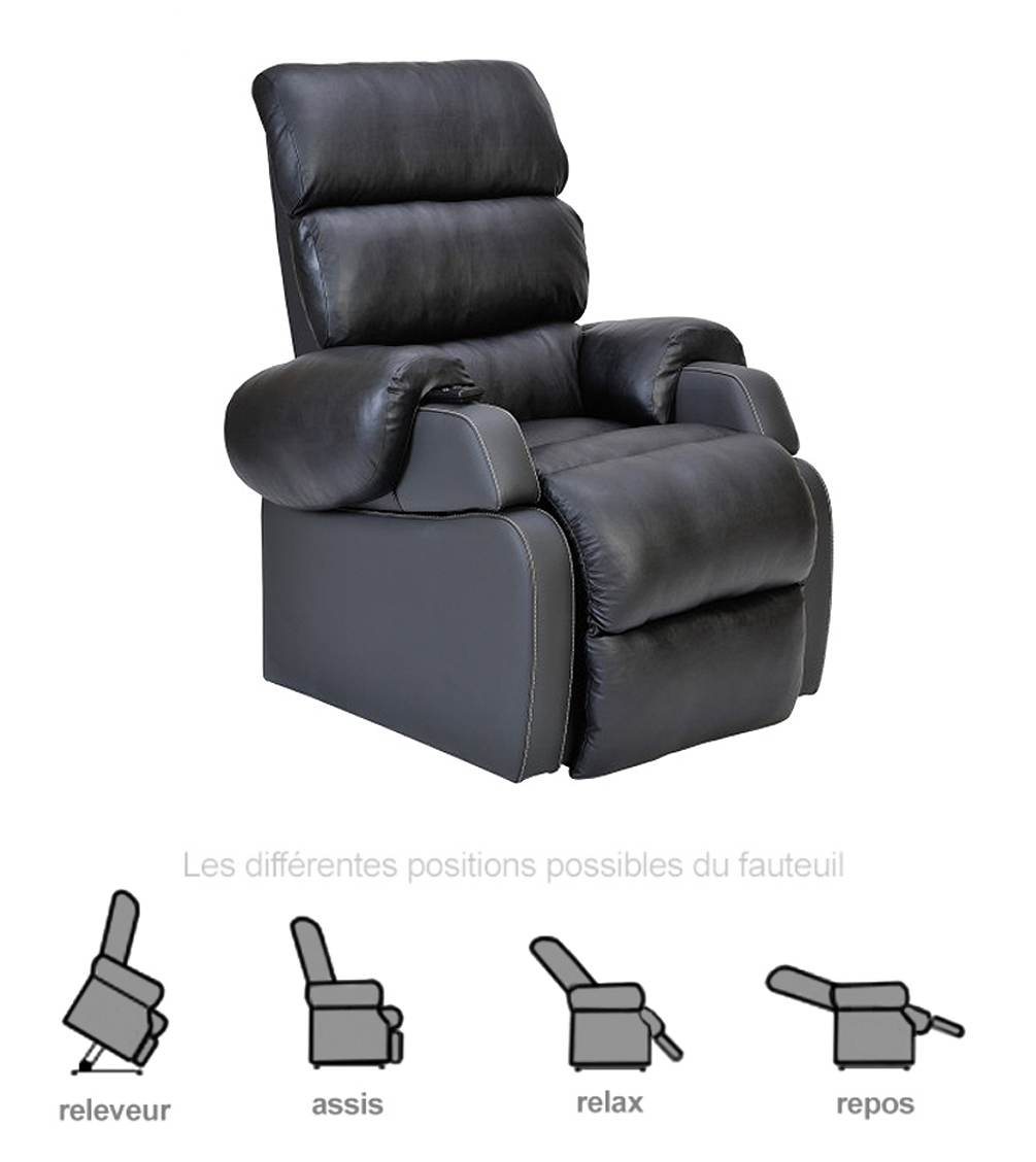 Fauteuil Releveur - 1 moteur - Cocoon Génération 1 - Réglisse 