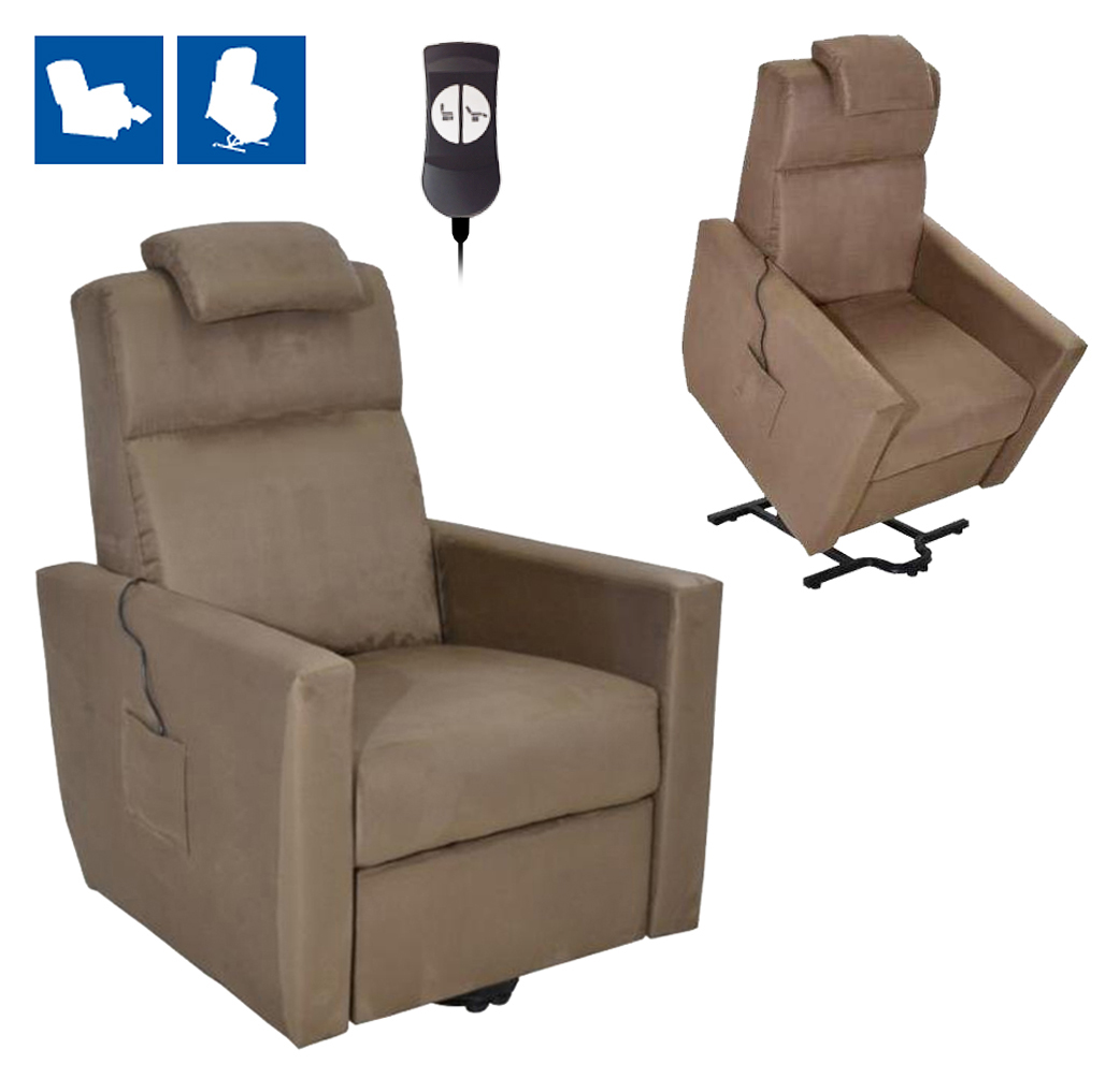 Fauteuil Releveur - 1 Moteur - Faro - Microfibre - Caramel 