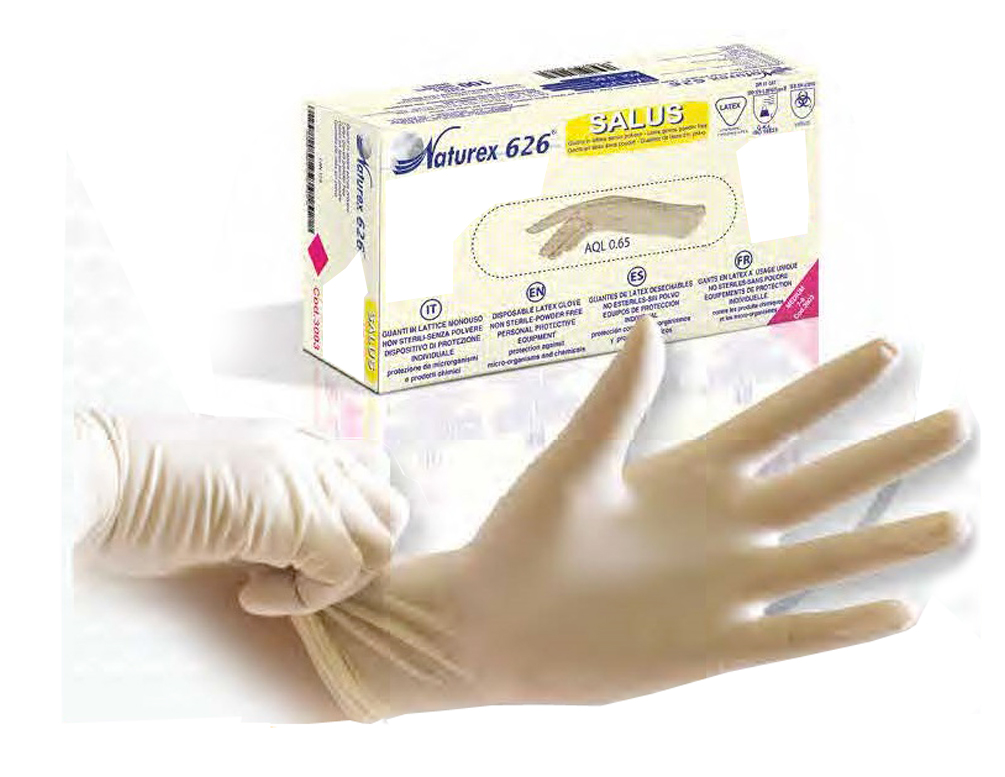 Gants Latex - Non Poudrés - Naturex 626 Salus - Bte de 100 