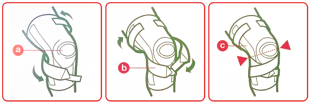 Genouillère Strapping - Ligaction - Noire et Bleue 